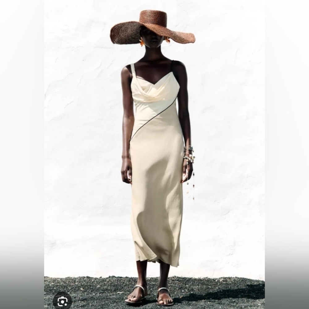 Zara Contrast Midi Dress